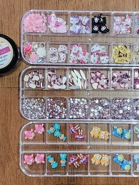 Pink Decorative Nail & Craft Embellishment Set - Assorted Shapes